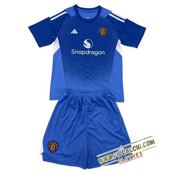 Maglie Calcio Manchester United Bambino Portiere Blu 2025/2026