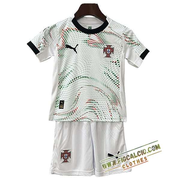 Nuova Maglie Calcio Portogallo Bambino Seconda 2025/2026