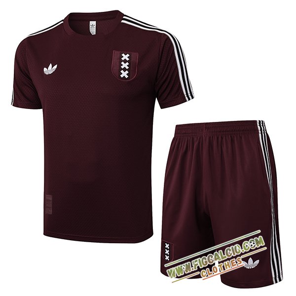 Kit Maglia Allenamento Ajax Marrone/Bianco 2025/2026