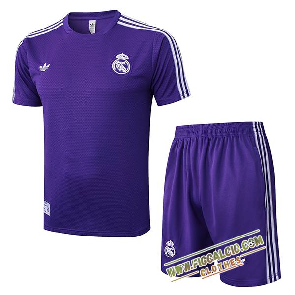 Kit Maglia Allenamento Real Madrid viola/Bianco 2025/2026