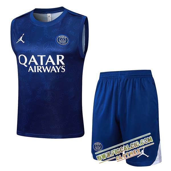 Kit Canotta Allenamento PSG Blu Reale 2025/2026