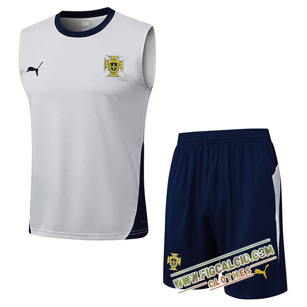 Kit Canotta Allenamento Portogallo Bianco/Blu 2025/2026