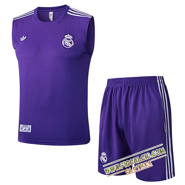 Kit Canotta Allenamento Real Madrid viola/Bianco 2025/2026