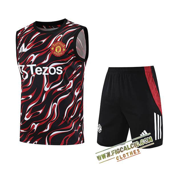 Kit Canotta Allenamento Manchester United Rosso/Nero 2025/2026