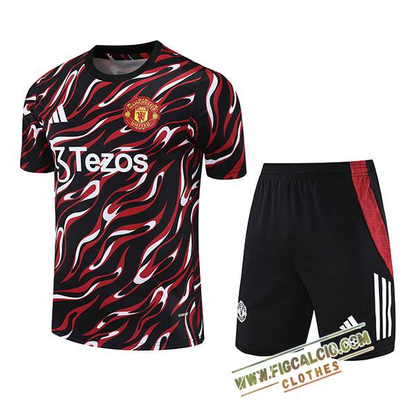 Kit Maglia Allenamento Manchester United Rosso/Nero 2025/2026