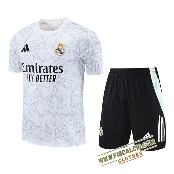 Kit Maglia Allenamento Real Madrid Bianco 2025/2026