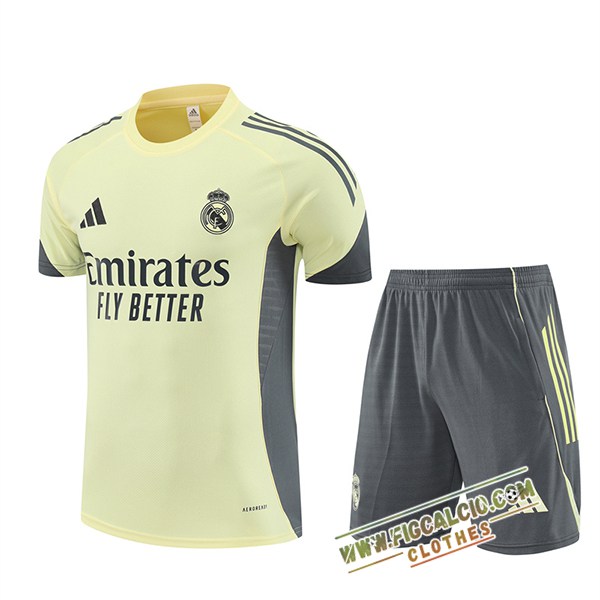 Kit Maglia Allenamento Real Madrid Giallo/Grigio 2025/2026