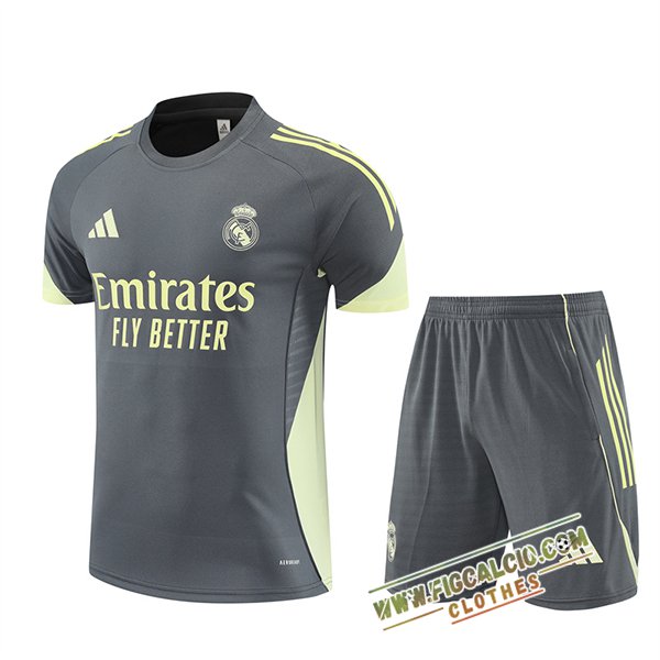 Kit Maglia Allenamento Real Madrid Grigio Scuro 2025/2026