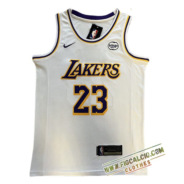 Maglia Los Angeles Lakers (JAMES #23) 2025/26 Bianco/Giallo/viola