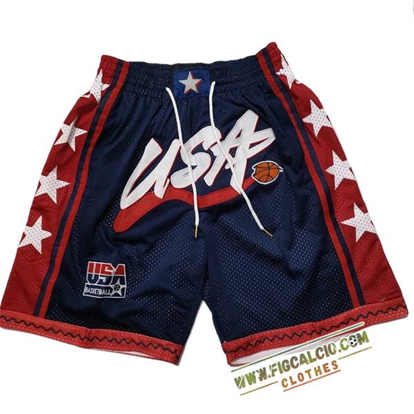 Pantaloncini NBA USA 2025/26 Blu/Rosso -02