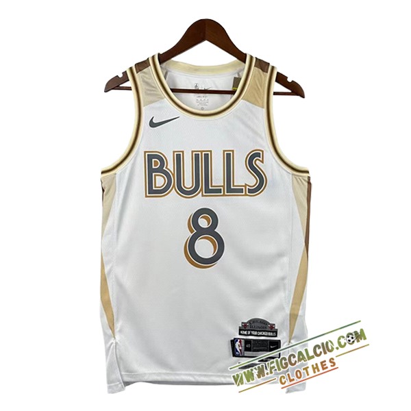 Maglia Chicago Bulls (LAVINE #8) 2025/26 Bianco/Giallo