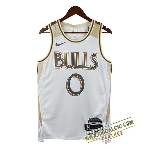 Maglia Chicago Bulls (WHITE #0) 2025/26 Bianco/Giallo
