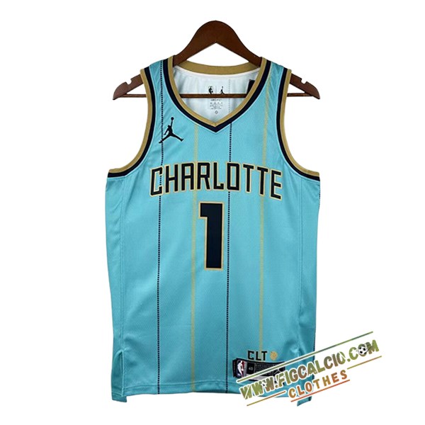 Maglia Charlotte Hornets (BALL #1) 2025/26 Blu/Nero