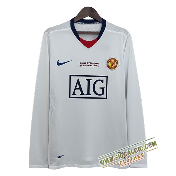Maglie Calcio Manchester United Retro Seconda Manica Lungas 2008/2009
