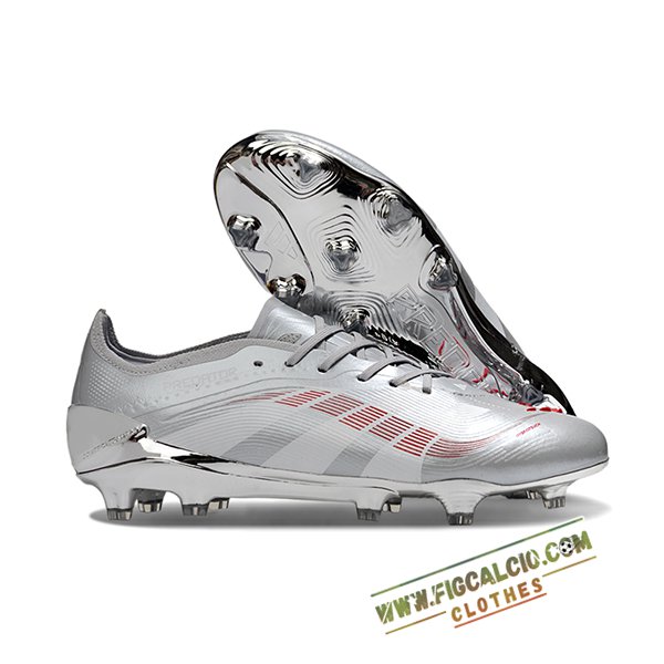 Adidas Scarpe Da Calcio 25 Predator Elite FG Grigio/Bianco/Rosso