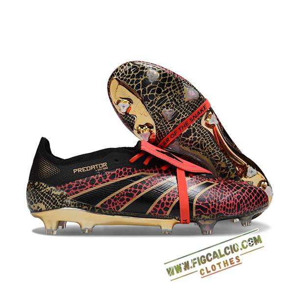Adidas Scarpe Da Calcio 25 Predator Elite Tongue FG Nero/Rosso/Giallo