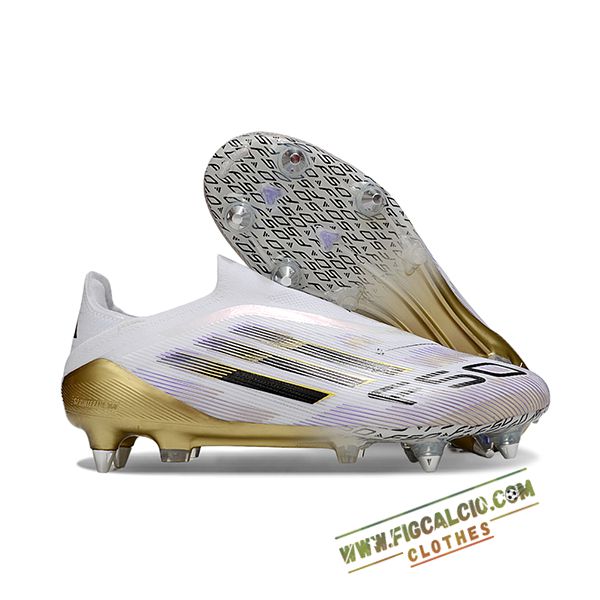Adidas Scarpe Da Calcio F50 Elite Laceless SG Bianco/Giallo/Nero