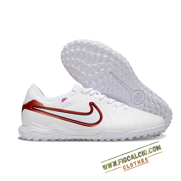 Nike Scarpe Da Calcio Tiempo Legend X PRO TF Bianco/Rosso