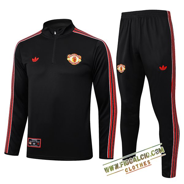 Insieme Tuta Calcio Manchester United Nero/Rosso 2025/2026