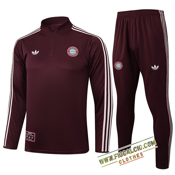 Insieme Tuta Calcio Bayern Monaco Marrone/Bianco 2025/2026