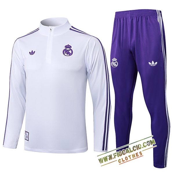 Insieme Tuta Calcio Real Madrid Bianco/viola 2025/2026