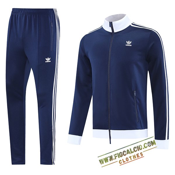 Insieme Tuta Calcio Giacca Adidas Blu/Bianco 2025/2026 -02