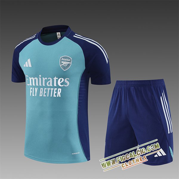 Kit Maglia Allenamento Arsenal Bambino Verde/Blu 2025/2026