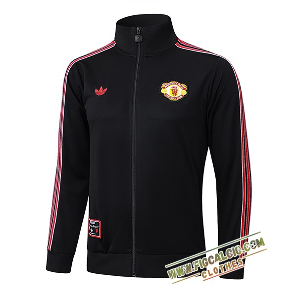 Giacca Calcio Manchester United Nero/Rosso 2025/2026 -02