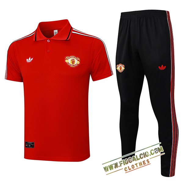 Kit Maglia Polo Manchester United Rosso 2025/2026