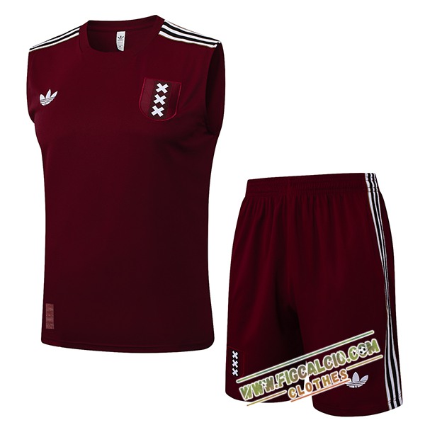 Kit Canotta Allenamento Ajax Marrone/Bianco 2025/2026