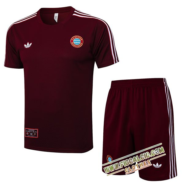 Kit Maglia Allenamento Bayern Monaco Rosso/Bianco 2025/2026