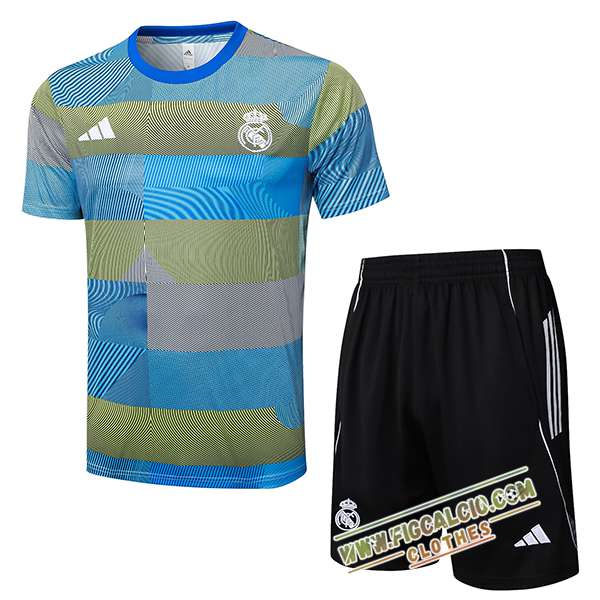 Kit Maglia Allenamento Real Madrid Blu/Verde 2025/2026