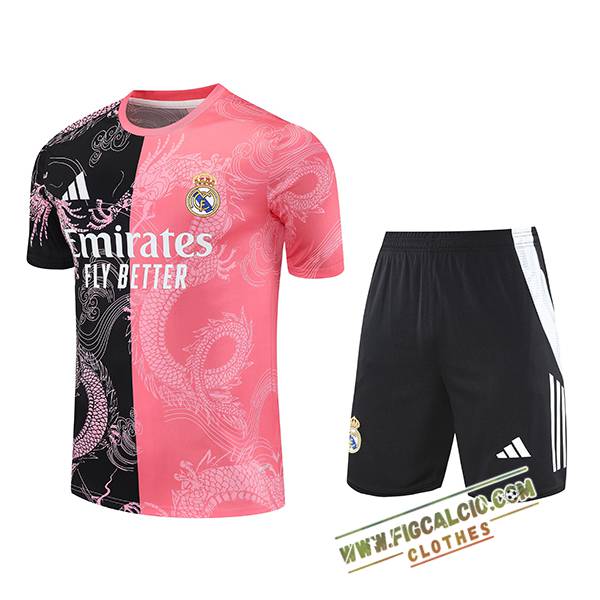 Kit Maglia Allenamento Real Madrid Nero/Rosa 2025/2026