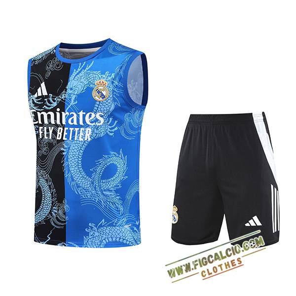 Kit Canotta Allenamento Real Madrid Nero/Blu 2025/2026