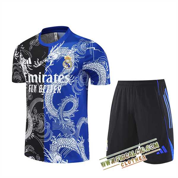 Kit Maglia Allenamento Real Madrid Nero/Blu/Bianco 2025/2026