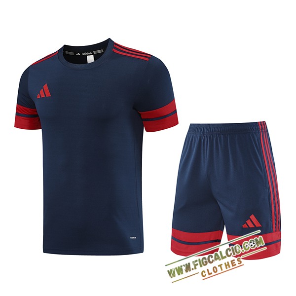 Kit Maglia Allenamento Adidas Blu/Rosso 2025/2026