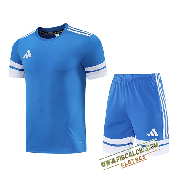 Kit Maglia Allenamento Adidas Blu/Bianco 2025/2026