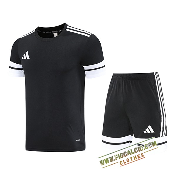 Kit Maglia Allenamento Adidas Nero/Bianco 2025/2026