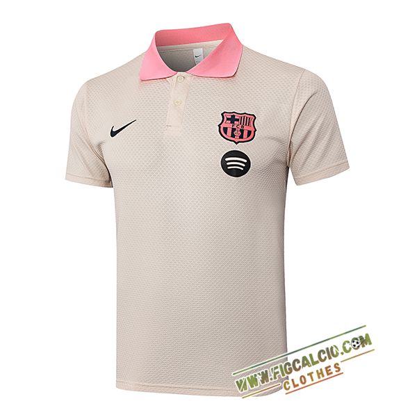 Maglia Polo FC Barcellona Beige/Rosa 2025/2026
