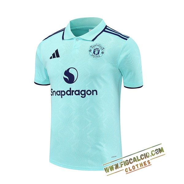 Maglia Polo Manchester United Verde/Blu 2025/2026