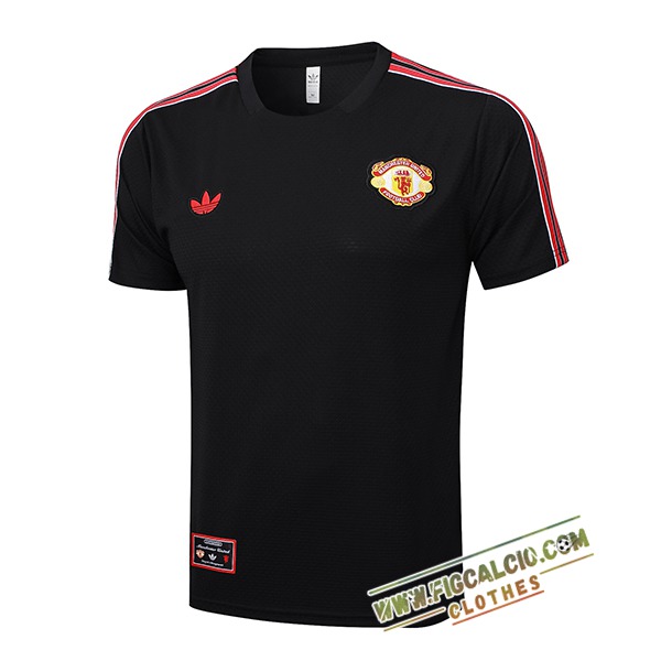 T Shirt Allenamento Manchester United Nero/Rosso 2025/2026