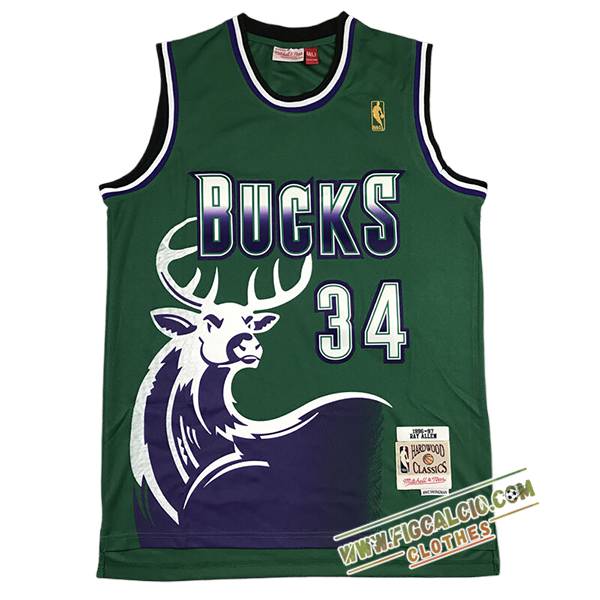Maglia Milwaukee Bucks (ALLEN #34) 2025/26 Verde/viola