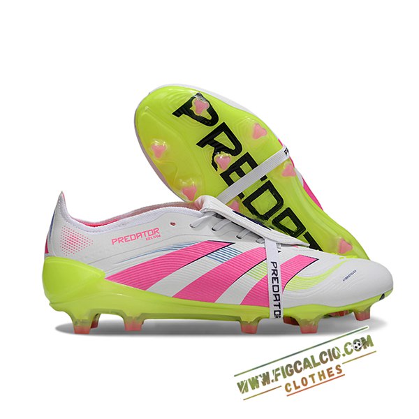 Adidas Scarpe Da Calcio 25 Predator Elite Tongue FG Bianco/Rosa/Verde
