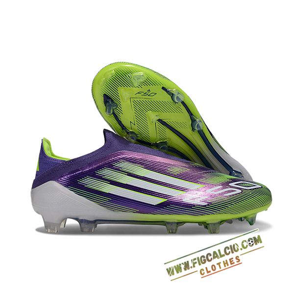 Adidas Scarpe Da Calcio F50 Elite Laceless FG viola/Verde/Bianco