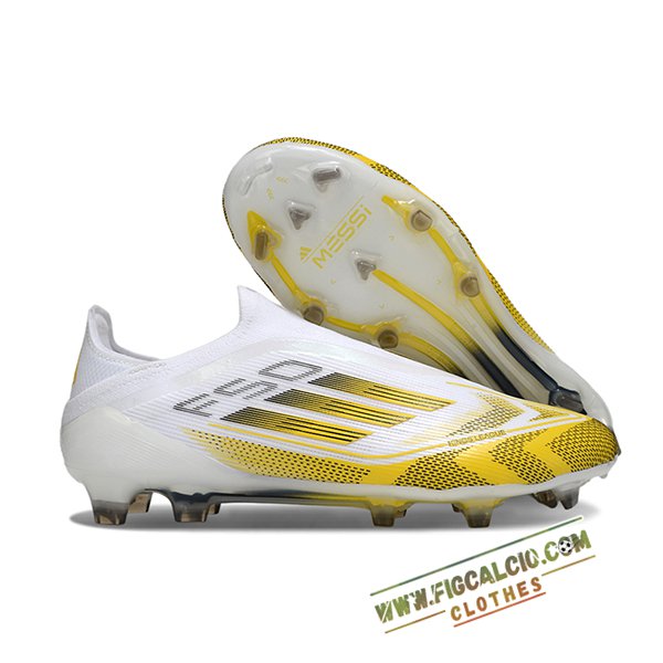 Adidas Scarpe Da Calcio F50 Elite Laceless FG Bianco/Giallo