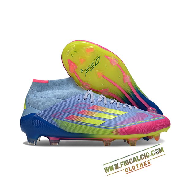 Adidas Scarpe Da Calcio F50 ELITE MID FG W Blu/Rosa/Verde