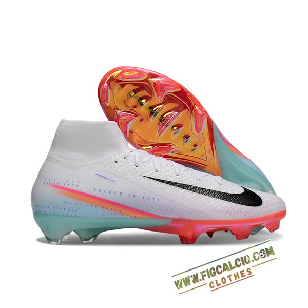 Nike Scarpe Da Calcio Air Zoom Mercurial Superfly IIX Elite FG Bianco/Blu/Nero/Rosa