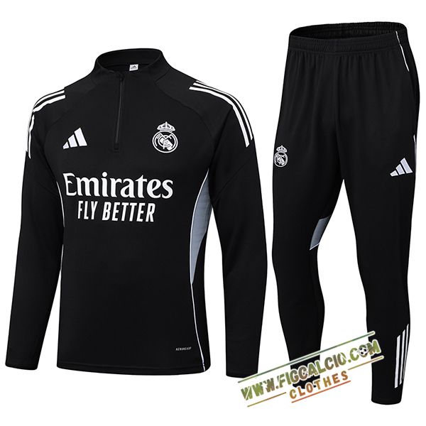 Insieme Tuta Calcio Real Madrid Nero/Grigio 2025/2026