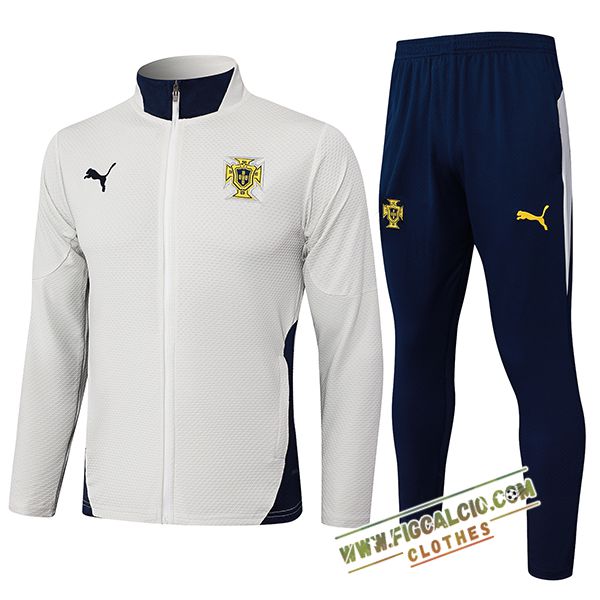 Insieme Tuta Calcio Giacca Portogallo Bianco/Blu 2025/2026