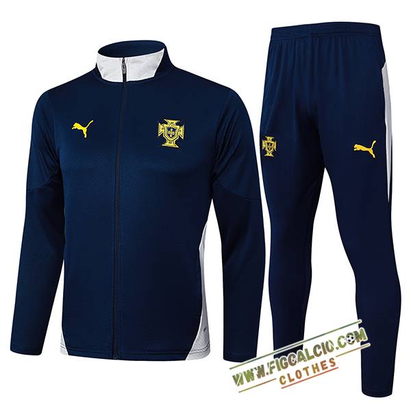 Insieme Tuta Calcio Giacca Portogallo Blu/Bianco 2025/2026
